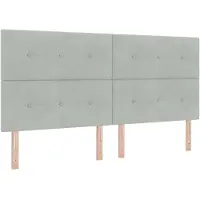 vidaXL Tête de lit LED avec rampes d'éclairage LED gris clair 200 cm velours