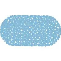 MSV Tapis Fond de baignoire PVC GALETS 35x68cm Bleu Ciel