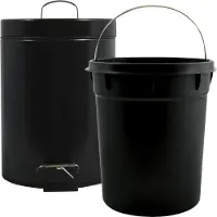 MSV Poubelle à pédale Poubelle à cosmétique Poubelle 5 litres - Noir