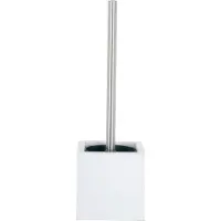 Spirella Brosse Wc avec support MDF et Inox Blanc
