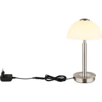 Globo Lampe de table Uldin nickel avec verre blanc