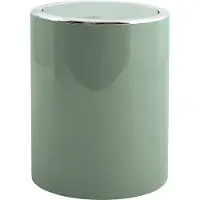 MSV Salle de bains Série "ASPEN" Poubelle de toilette design Poubelle à pédale Poubelle à couvercle basculant 6 litres (ØxH) : env. 18,5 x 26 cm Vert Basil