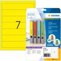 Herma Special - Papier - mat - auto-adhésif permanent - jaune - 192 x 38 mm 175 étiquette(s) (25 feuille(s) x 7) étiquettes de dossiers opaques
