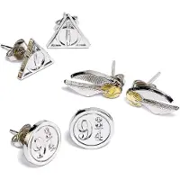 Harry Potter Set de clous d'oreilles de - Symbols - pour Unisexe - couleur argent - Taille Standard