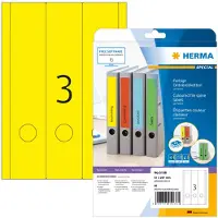 Herma Étiquettes pour classeurs A4 , 297 x 61 mm, adhésif permanent/imprimable, 60 p., jaune
