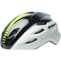 Polisport Bike Casque vélo Aero-R Large 58-61 cm - Blanc Mat / Noir Brillant / Jaune Fluor