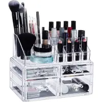 Relaxdays Organiseur de Maquillage à 4 Tiroirs