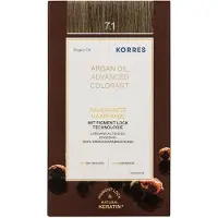 Korres Argan Oil coloration cheveux permanente à l'huile d'argan teinte 7.1 Ash Blonde 50 ml