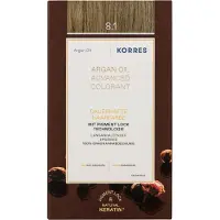 Korres Argan Oil coloration cheveux permanente à l'huile d'argan teinte 8.1 Ash Light Blonde 50 ml
