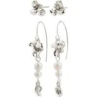 Pilgrim Boucles d'oreilles 'Luis' argent / blanc