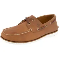 Timberland pour homme. TB0A43V98771 Chaussures bateau en cuir marron (41 W), Plat, Lacets, Casuel