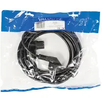Valueline Câble d'alimentation Trapèze Coudé 5 m Noir