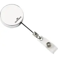 Durable Jojoband CHROME, pour porte-badges/porte-noms, boucle à bouton-pression, pince de fixation, L 800 x l 40 mm, métal chromé, argent, 10 pièces