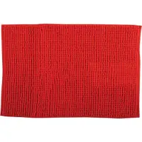 MSV Tapis de bain Microfibre CHENILLE 40x60cm Rouge