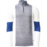 Rusty neal Pull-over bleu marine / gris / blanc