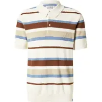 Scotch & Soda Regular Fit Knitted Striped Short Sleeve Polo Beige,Blanc M Homme