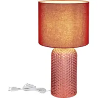 Globo Lampe de table, verre textile, rouge, H 50 cm