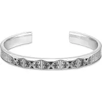 Thomas Sabo Bracelet 'Armreif Facettiertes Design mit schwarzen Steinen Silber' argent