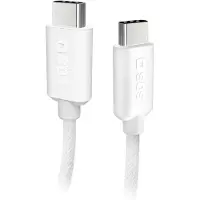 SBS Câble Usb-c / Tressé 60w 1.5m Blanc