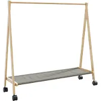 vidaXL Porte-vêtements et étagères et roulettes 106x34x106,5cm bambou