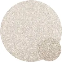vidaXL Tapis ZIZUR Crème Ø 120 cm Aspect jute Intérieur et extérieur