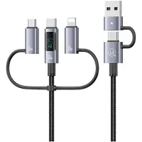 Usams Kabel 6W1 Fast Charging 60W 1,2M Data Cable Digital Dispay Aluminium Alloy Seria Sufeng Sj713