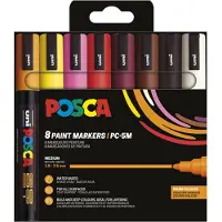 Posca Pc5m Medium Tip Warm Colors 8 Pc (401670) Marker Pen Multicolore Enfants