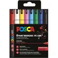 Posca Marqueurs - Pointe calibrée extra-fine - Basic 8 pièces -