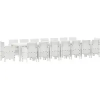 vidaXL Ensemble de table et chaises d'extérieur , 17 pièces, blanc, en polypropylène