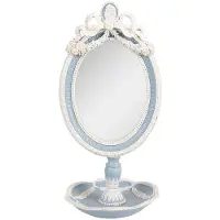 Clayre & Eef Miroir de table 14x14x28 cm bleu plastique