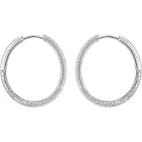Thomas Sabo Boucles d'oreilles 'Creolen Weißer Zirkonia Groß Dünn' argent