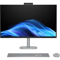 HP Ordinateur de bureau Tout-en-un OmniStudio X 32-c1006nf 31.5" Intel Core Ultra 7 32 Go RAM 2 To SSD Argent météore - Azerty Français