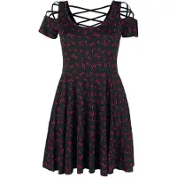 Black premium by emp Robe courte de - Robe avec Laçage & Runes - S - 5XL - pour Femme - noir - Taille XL