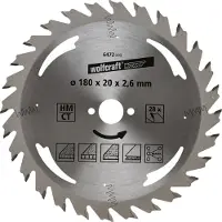 Wolfcraft 1 lame de scie circulaire HM, 28 dents ø180mm