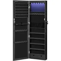 Songmics Hängender Schmuckschrank zur Wandmontage, Noir