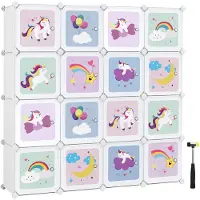 Songmics Compartiments de rangement pour chambre d'enfant Mads | 123 x 31 x 123 cm | Blanc