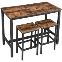 Vasagle Ensemble Table et Chaises, Table à manger, Style Industriel, Marron Rustique et Noir
