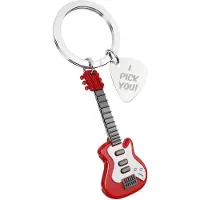 Metalmorphose Schlüsselanhänger E-Gitarre, Rouge, Argent