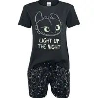 Dragons Pyjama de - Krokmou - Light Up - S - 4XL - pour Femme - noir - Taille XXL