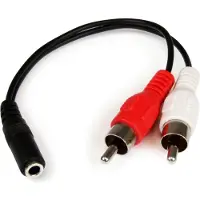 StarTech.com Kabelbuchse 3,5 mm - RCA (Cinch) x2 0,15 m Schwarz (MUFMRCA)