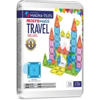 Magna-Tiles MicroMAGS Travel Deluxe, jeu de construction, 3 ans, plastique, 110 pièces