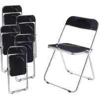 En.casa Chaise pliante 'Pornainen' set de 6 pièces structure acier noir