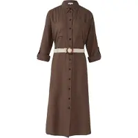 s.Oliver Robe-chemise crème / chocolat