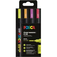 Posca ETUI 4 MARQ PC5M FLUO ASS