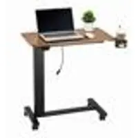 Vevor Table de nuit Table de nuit mobile, Table d'ordinateur portable à roulettes avec porte-boisson, Table de nuit réglable en hauteur
