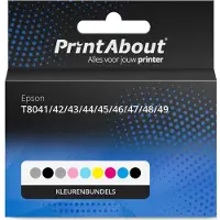 PrintAbout Cartouche compatible pour Epson T8041/42/43/44/45/46/47/48/49 - Packs couleur - Multipack