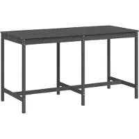 vidaXL Table de jardin Gris 203,5x90x110 cm Pin massif