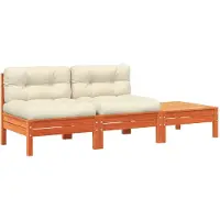 vidaXL Canapé de jardin avec coussins et repose-pied 2 places