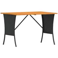 vidaXL Table de jardin avec plateau en acacia 105x75x72 cm Poly rotin