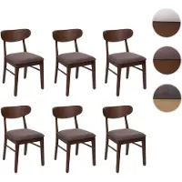 Mendler Lot de 6 chaises de salle à manger HWC-M59, chaise de cuisine, tissu/textile bois massif structure foncée, taupe